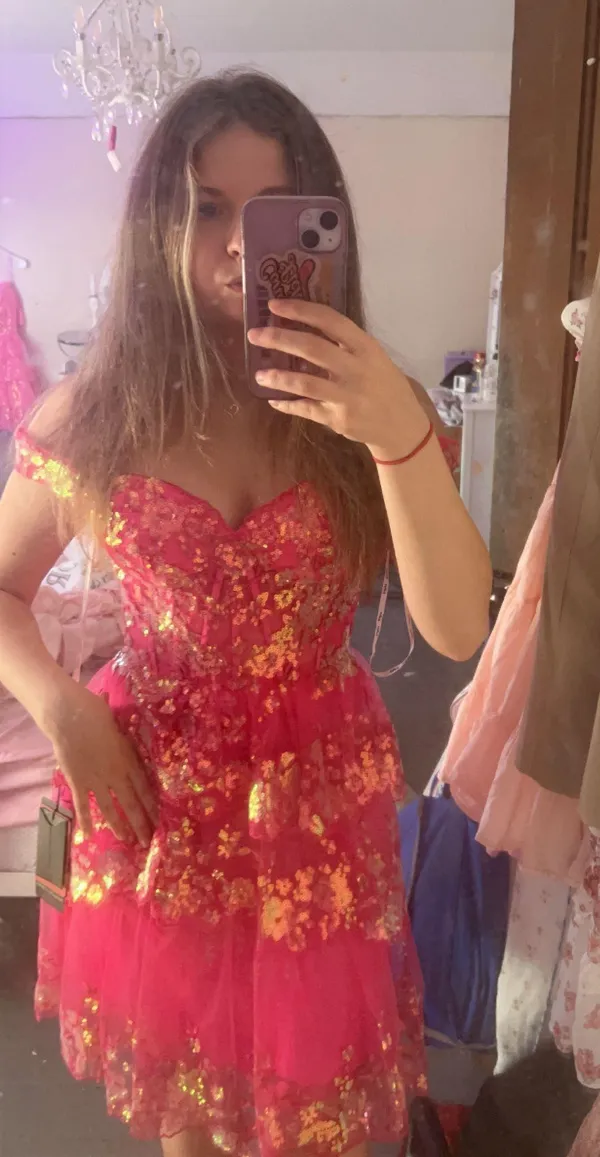 PromGirl Pink Homecoming Dress - Image 2
