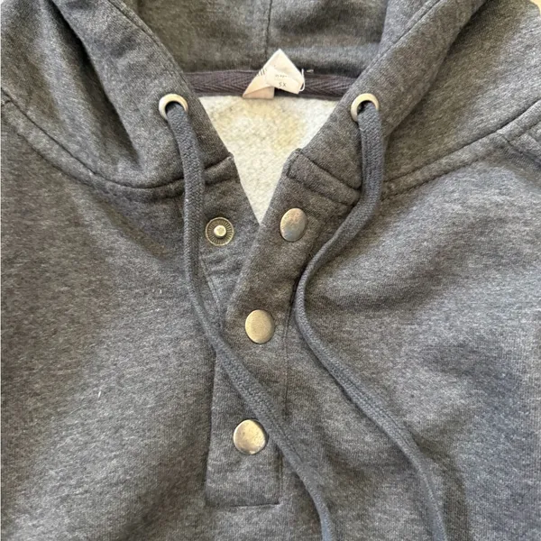 Anthropologie Daily Practice Henley Boxy Oversized Cropped Hooded Sweatshirt xs - Image 7