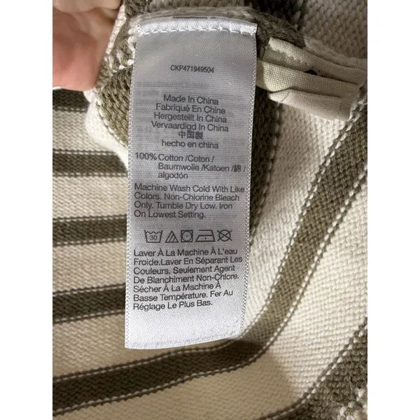 Madewell Conway roll neck pullover‎ sweater cream green stripe medium - Image 5