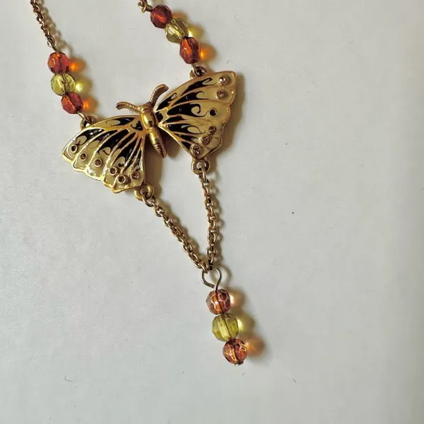 Cookie Lee butterfly beaded pendant necklace - Image 7
