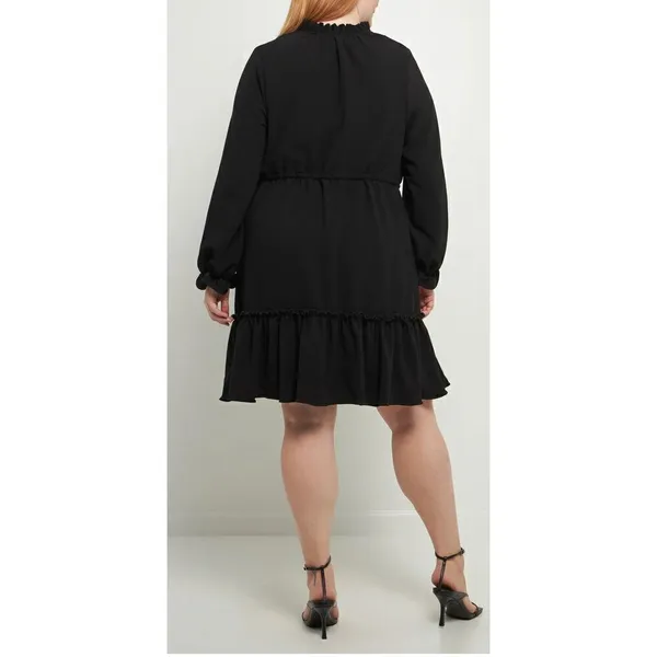 English Factory Black Tassel Trim Ruffle Hem Tiered Dress Size 2X NWOT - Image 2