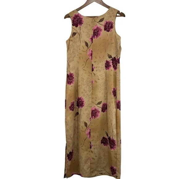 Laura Scott Vintage Boho Grunge‎ 90s Teacher Floral Maxi Dress Sleeveless Gold Phoebe Buffay - Image 9