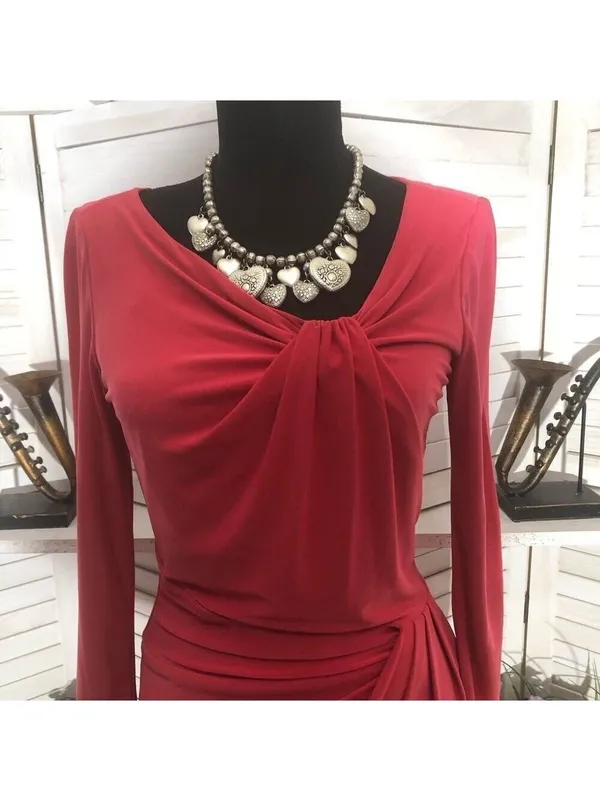 Ralph Lauren Midi Dress coral Pink Derby elegant wedding guest Old Money glam S - Image 6