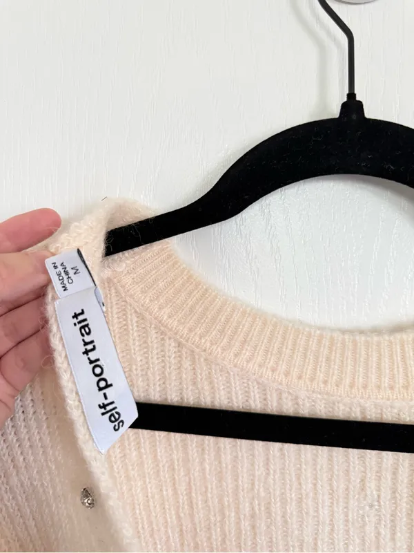 Self Portrait Diamanté Back Twist Sweater Size M - Image 8