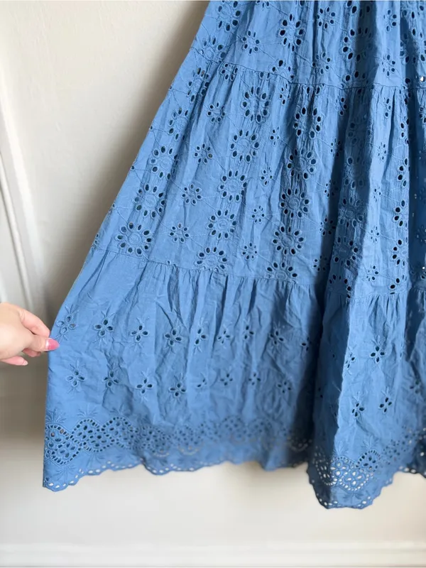 Elan Genola Blue Eyelet Dress - Image 4