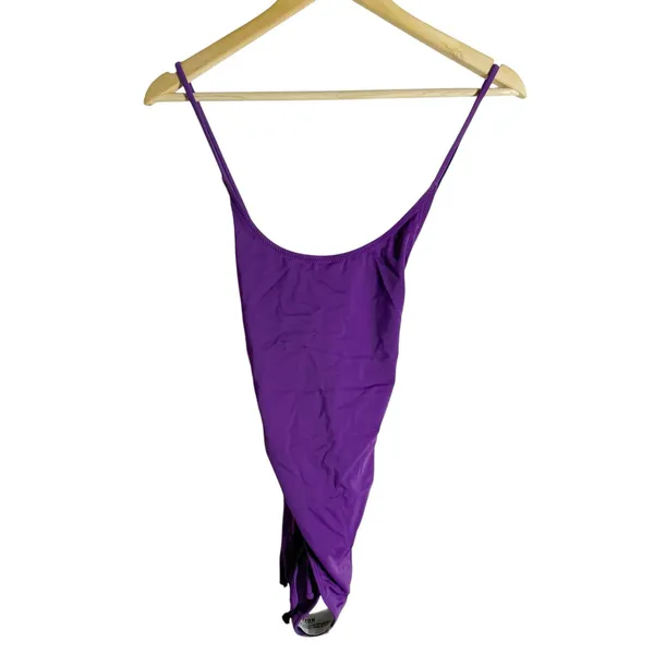 PacSun Eco Purple Rita Tie Back Ruched One Piece Swimsuit Size Small - Image 2
