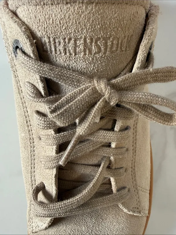 Birkenstock Suede Lace-Up Sneakers in Blush Tan - Image 7