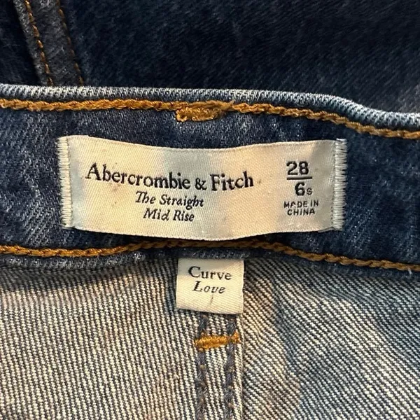 Abercrombie & Fitch A&F Curve Love 28 6 Short 6S 28S Straight Mid Rise Jeans - Image 3