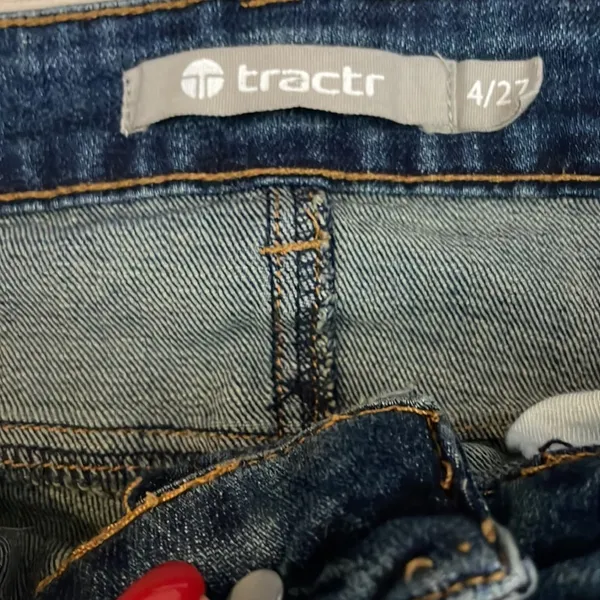 tractr Dark Wash Blue Wide Leg Women's Stretchy Jeans Size 4/27 - Image 7