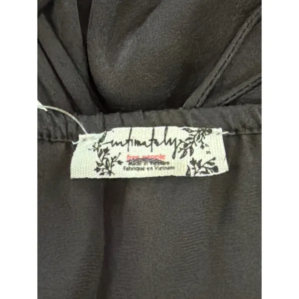 NWOT Free People Intimately Slip Dress Womens Black Satin Strappy Ruffle Small - Image 8
