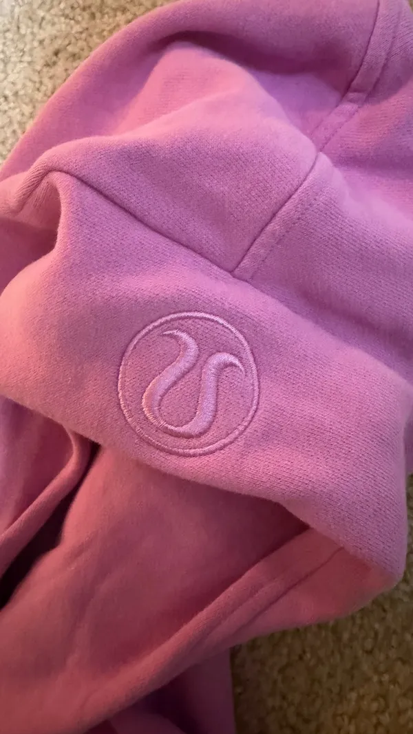 Dahlia Mauve Scuba Oversized Half-Zip Hoodie- Size XS/S - Image 4