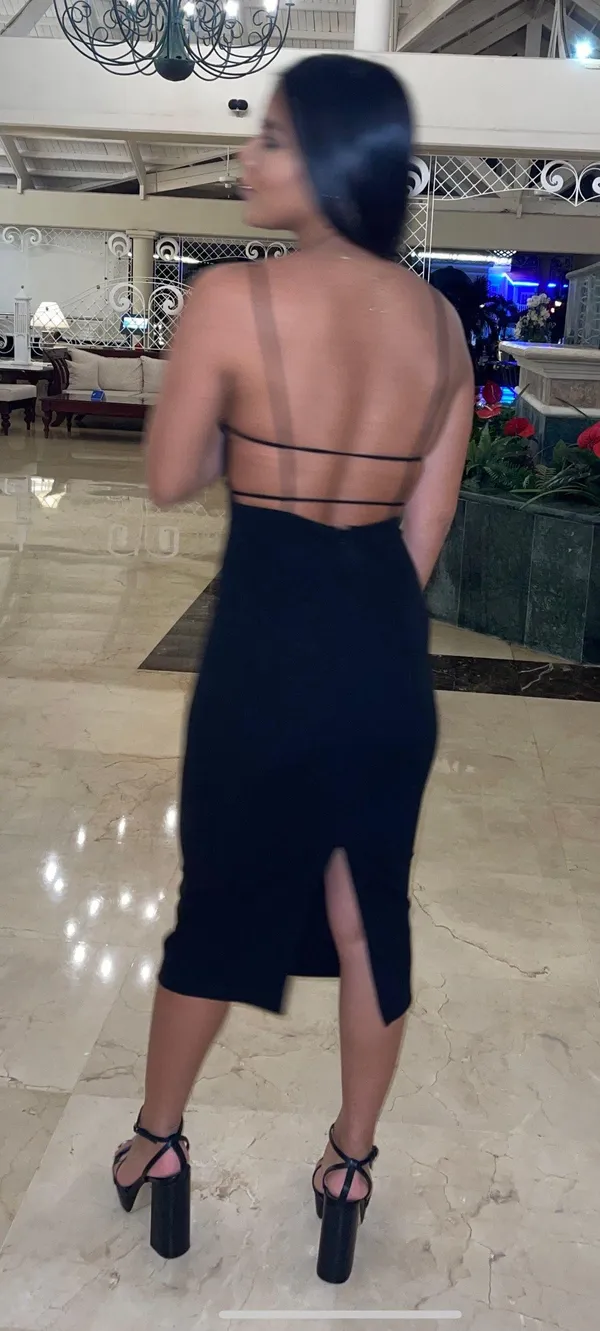 Hello Molly Black Midi Dress - Image 3