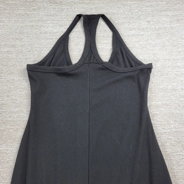 DAZY Shein Ribbed Maxi Dress Small Black Racerback Sleeveless Back Slit Bodycon - Image 14
