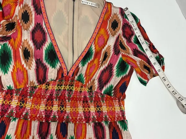 Alice & Olivia Tatiana Printed Multicolor Mini Dress -‎ Size 4. - Image 11