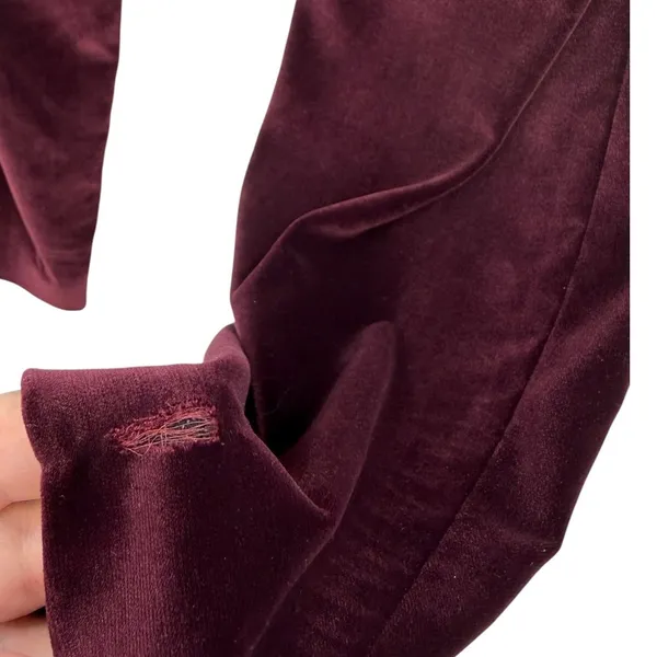 Alice + Olivia‎ Olivia Burgundy Merlot Velvet Bootcut Trousers Pants Size 0 - Image 11