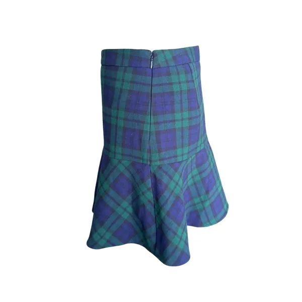Vineyard Vines Plaid Mini Skirt Navy Green Black Watch Tartan Flounce Hem High‎ Waisted Preppy - Image 7