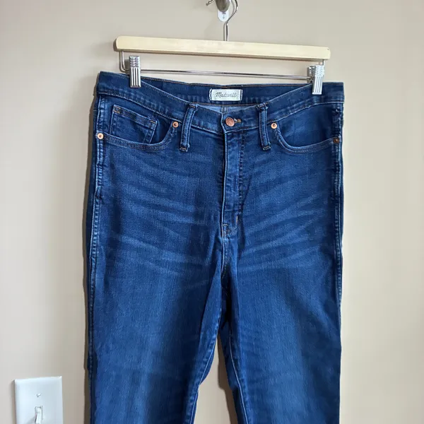 Madewell 10" high rise skinny size 32 dark wash blue jeans women's cotton blend - Image 2