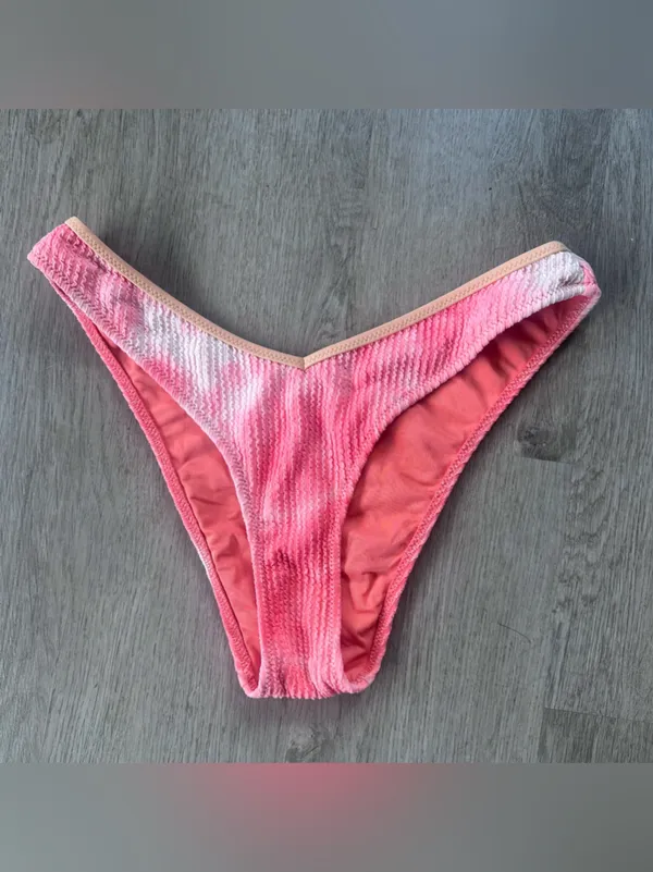 Aerie Bikini Swim Suit Set Women’s Small Pink Cheeky Two Piece Tie Dye Summer - Image 5
