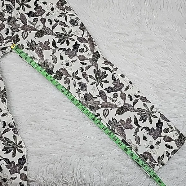 Tory Burch Women's‎ Floral Leaf Printed Trousers Size 27 - Image 7
