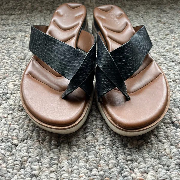 Franco Sarto Darius Black and Brown Women's Sandals - Image 3