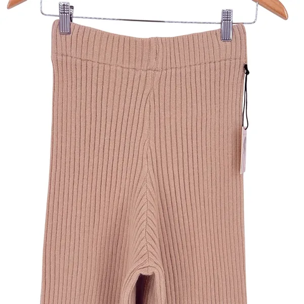 Sincerely Jules Ribbed Knit Pants Womens Large Pink Wide Leg Lounge Cozy NWT - Image 4