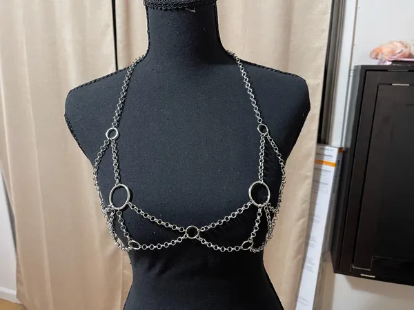 Sliver chain ring bra harness Silver - Image 2