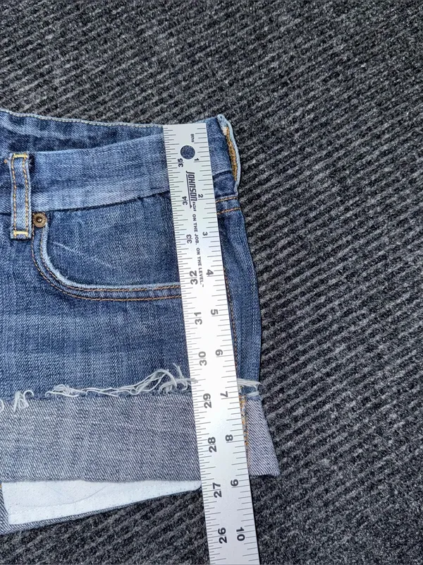 RARE VTG 7 For All Mankind Pink “A” Pocket Low Rise Denim Shorts Sz 30 Frayed - Image 9