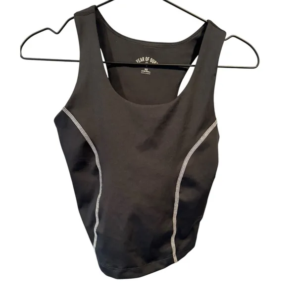 Year‎ of Ours Tread Crop Top Racerback Black White XS - Image 4