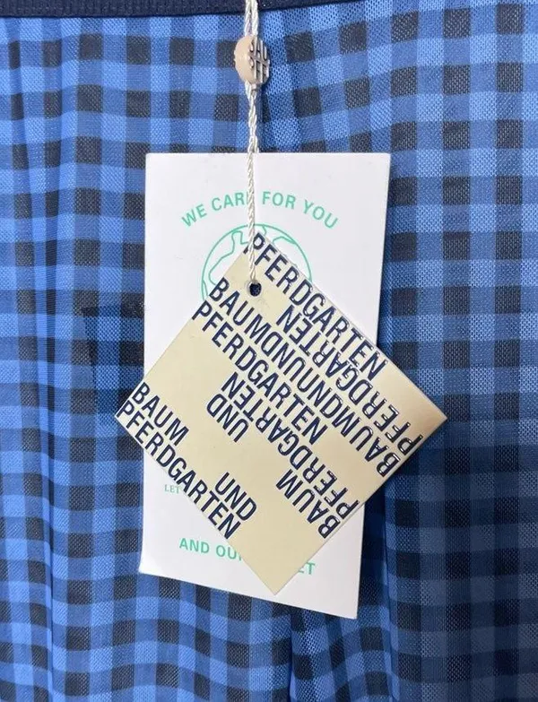 NWT Baum Und Pferdgarten Mesh Jazzlyn Leggings - Blue Gingham SUSTAINABLE sz XS - Image 6