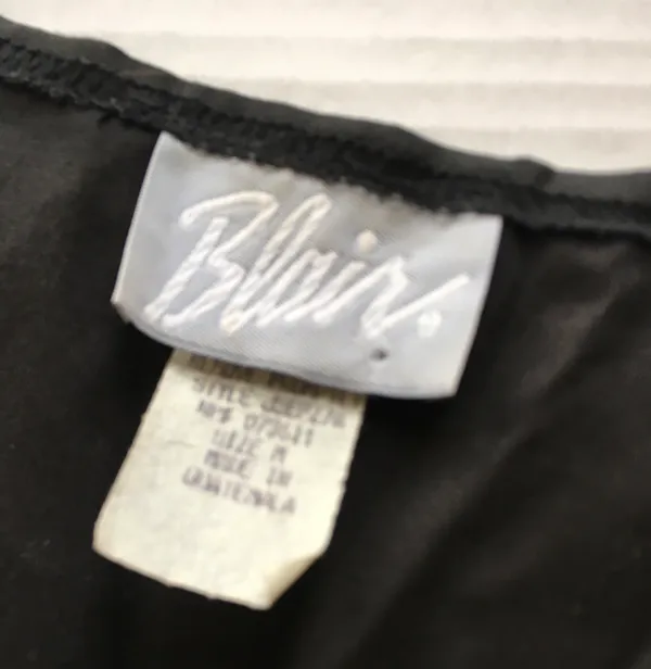Blair Vintage 90s Black Daisy Vest Gingham Flower Basket M Grandmacore - Image 2