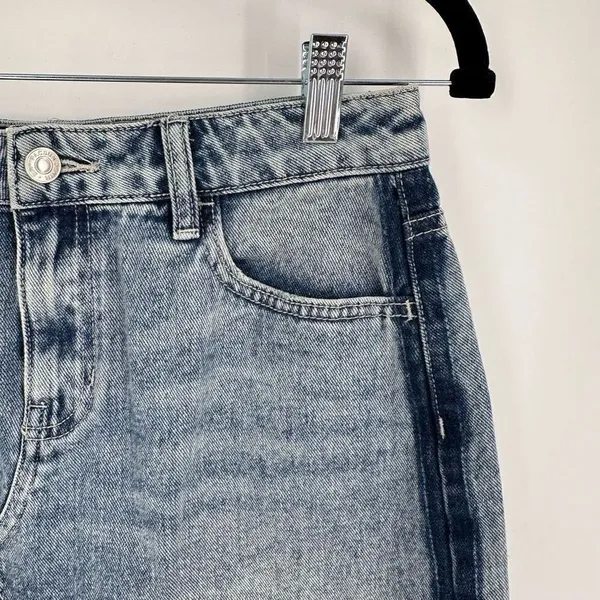 Pacsun denim blue deconstructed mini skirt size 26”‎ Size 2 festival concert - Image 8