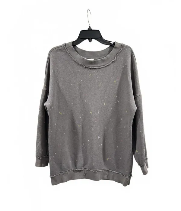 Free People FP Movement Grey Splatter Paint Sweatshirt - Image 4