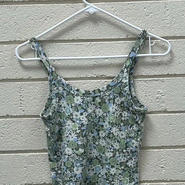 Aerie Green Floral Tank size S - Image 7