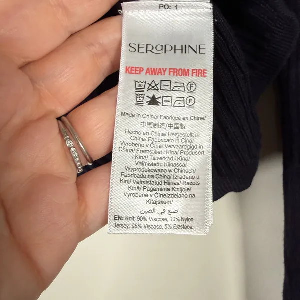 SERAPHINE The Work Edit Maternity Ribbed Cardigan Navy Blue Size 4 - Image 5