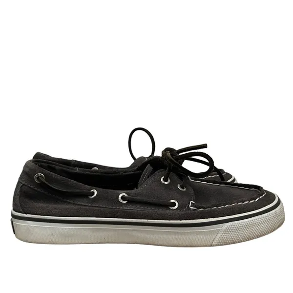 Sperry Topsider‎ Dark Gray Suede Leather Lace Up Boat Shoes 6.5 - Image 2