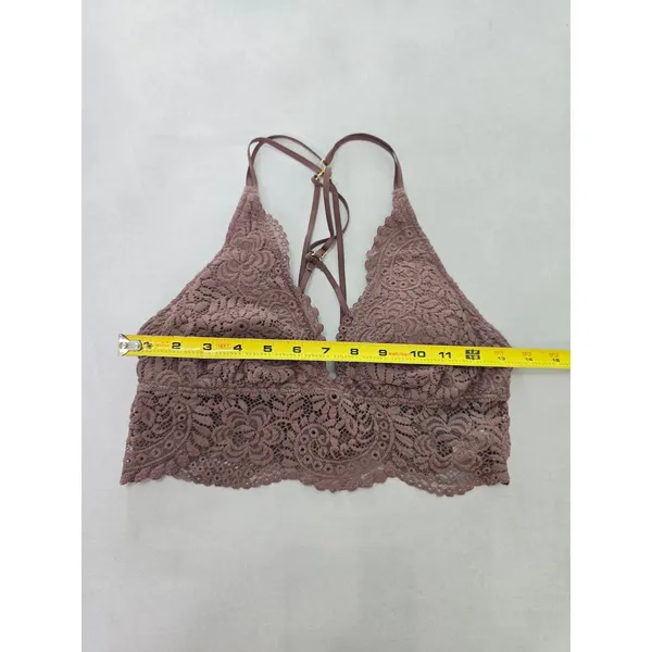Aerie Brown Romantic Boudoir Bridal Cottage Lingerie Feminine Lace Bra Medium - Image 5