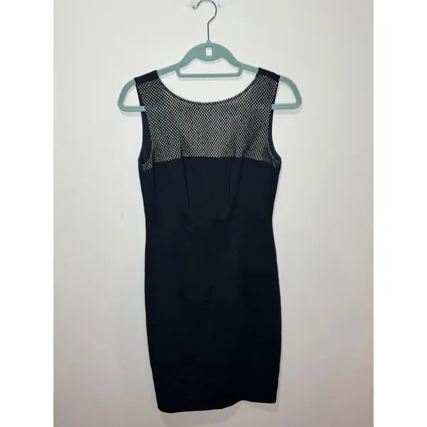 L'Agence‎ Black Sheath Dress w/ Rhinestone Embellishment Sz 4 LBD - Image 3