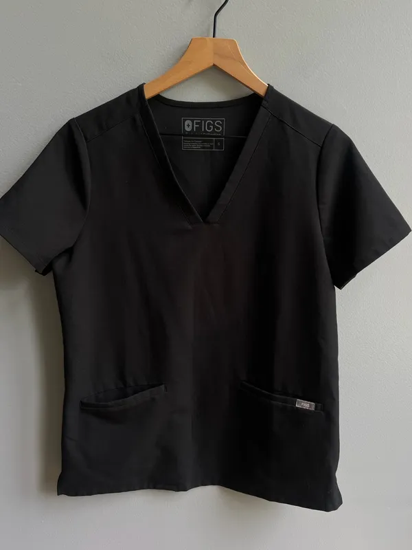 Figs Casma Three-Pocket Scrub Top FW1100 Black Medical Scrub Shirt Small - Image 6
