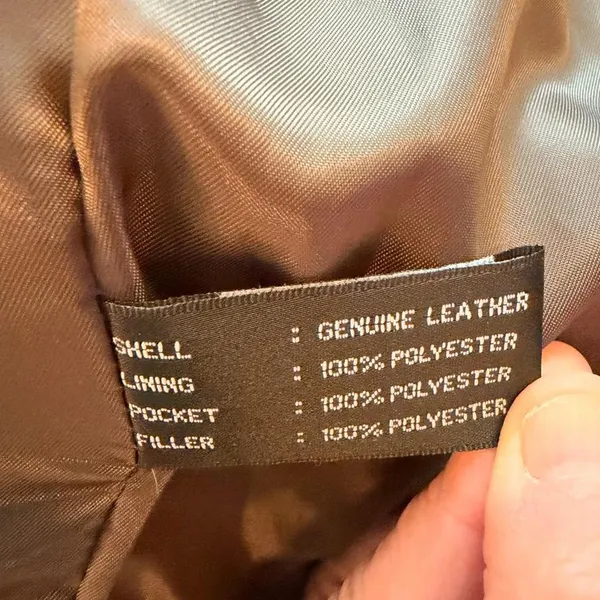 Charles Klein Genuine Leather Jacket Taupe Brown Utility Moto Women’s 20” Chest - Image 4