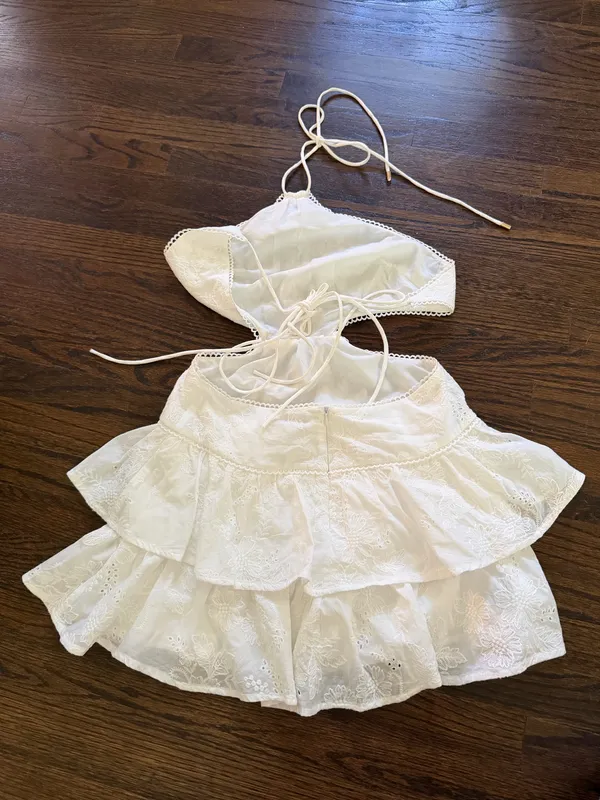 Fortunate One Halter Mini Dress - White - Image 4