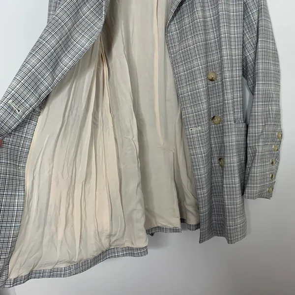 Free People Olivia Plaid Blazer Natural Plaid Combo Womens Small - Image 6