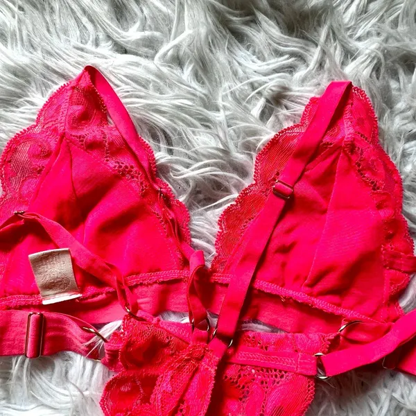 Free people we are hah sistah hot pink adjustable racerback bralette size S - Image 8