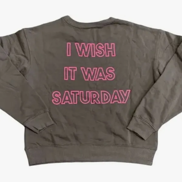 Wildfox Broken Heart "I Wish It Was Saturday" Pullover Sweatshirt size medium - Image 6