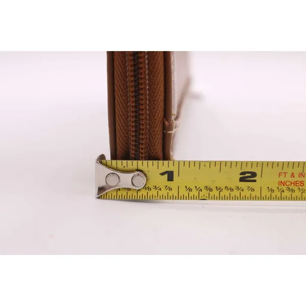 Brown Vinyl Tan Zip Around Wallet Removable Card Holder Organizer NEW Vintage - Image 10
