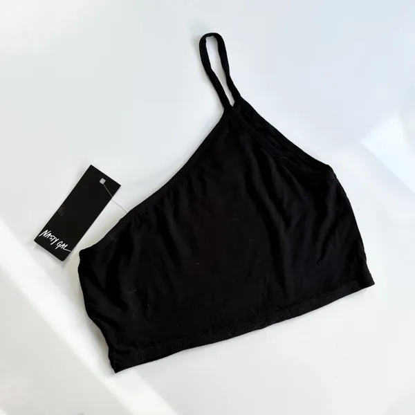 Nasty‎ Gal One Shoulder Crop Top Womens US Size 4 Black - Image 5