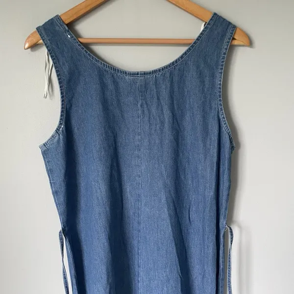 Nina Piccalino Vintage Denim Maxi Dress Jacket Set Cottagecore Blue Size 10 - Image 12