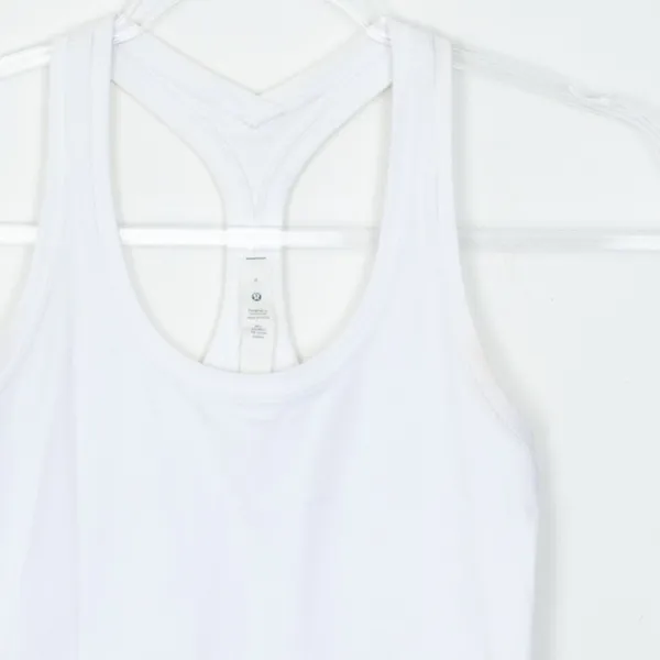 Lululemon Womens Cool Racerback Shorter Length Tank Top White Size 4 - Image 3