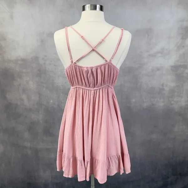 Trixxi Lace Overlay Mini Dress Size Small‎ Pink Flowy Boho Coquette Summer Girly - Image 6