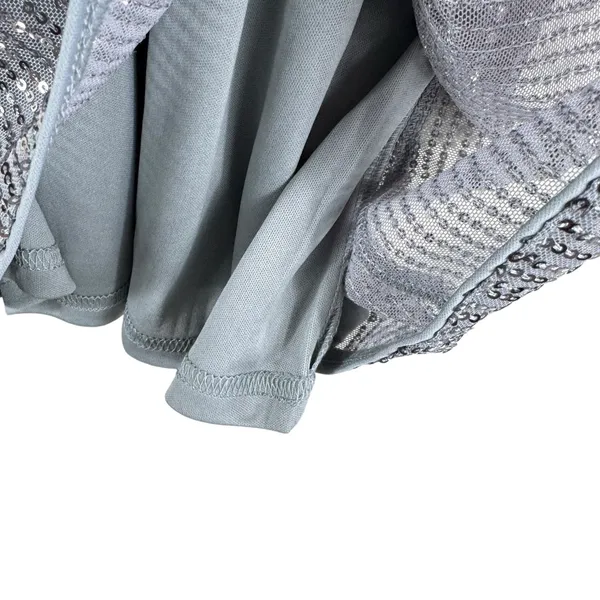Grace Karin NWT Silver Sequin Glitzy‎ Glam Lined Halter Blouse Size S - Image 4