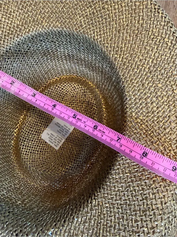 Source Unknown Straw Wide Brim Hat with Leopard Band - Brown - Image 11